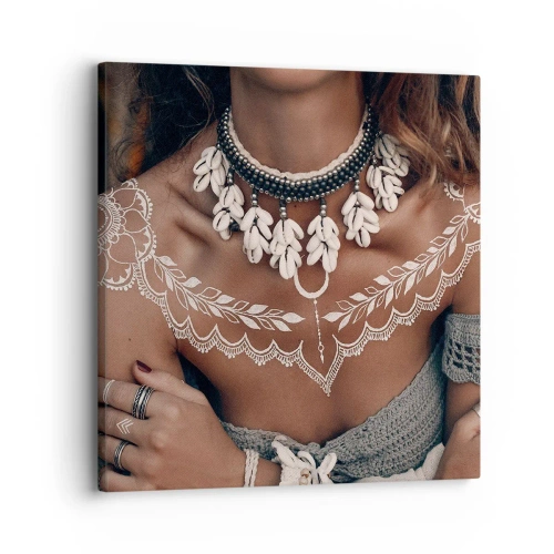 Lærredstryk - Billede på lærred - Talismaner, ritualer om kvindelighed - 30x30 cm