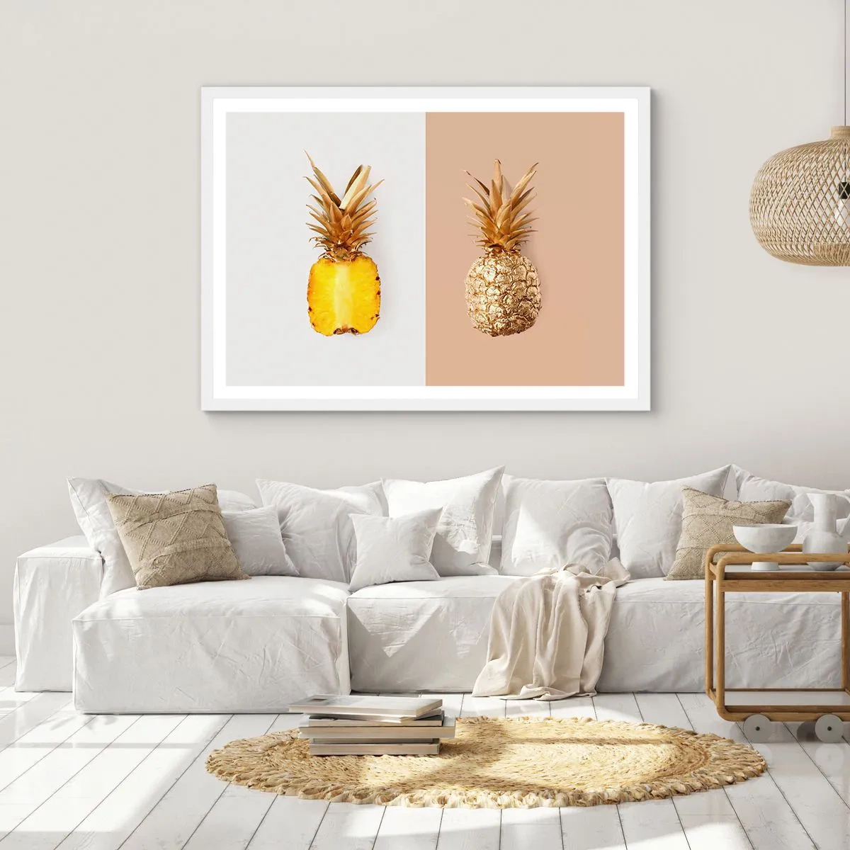 Plakat i hvid ramme - Ananas til os - 40x30 cm