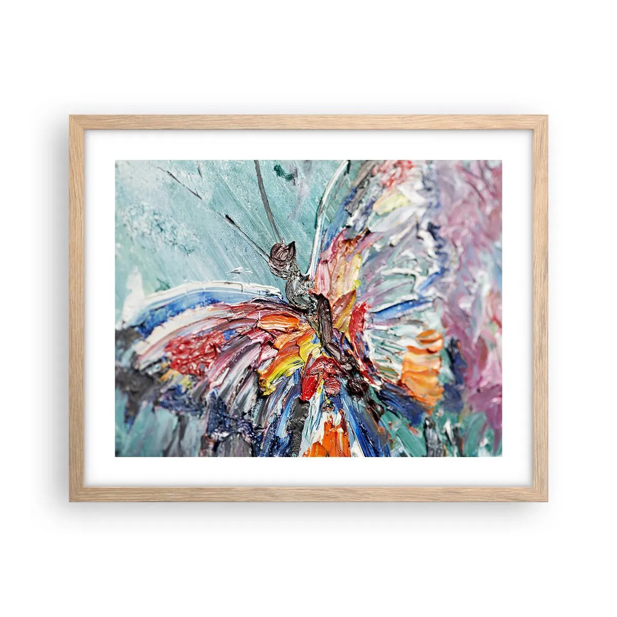 Plakat i ramme af lyst egetræ - Malet af naturen - 50x40 cm