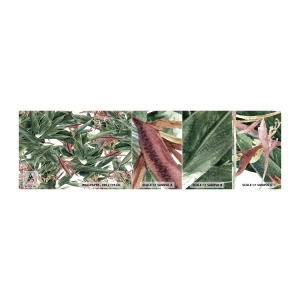 Prøve Fototapet Selvklæbende Deluxe Sticker - Smaragd- og syrenbuskads - Blomster, Hawaii, Blade - 100x30 cm