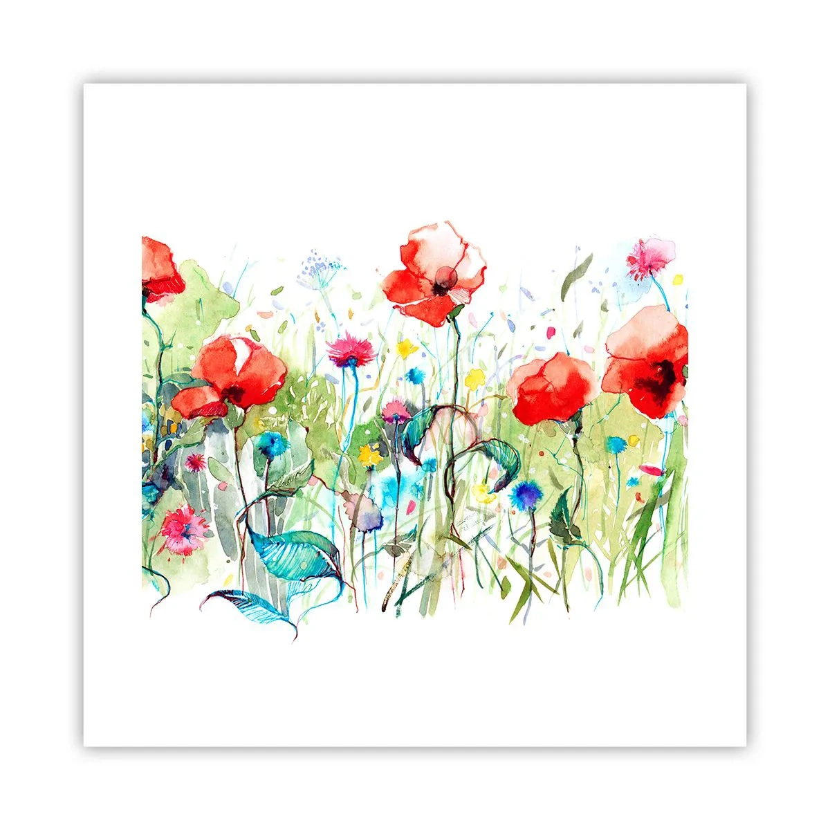 Plakat - En blomstrende eng i maj - 40x40 cm