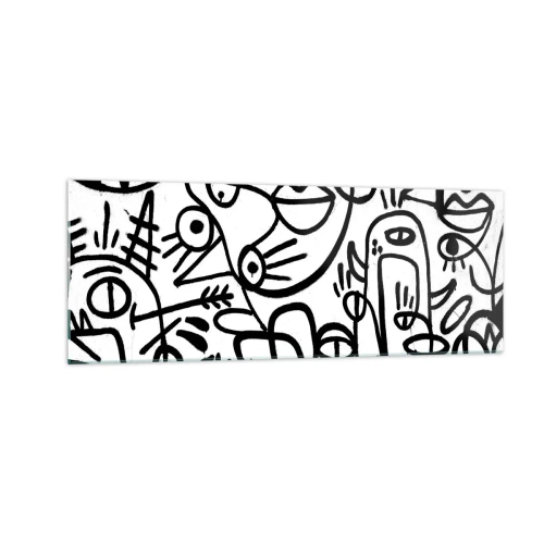 Billede på glas - Ansigter og luftspejlinger - 140x50 cm