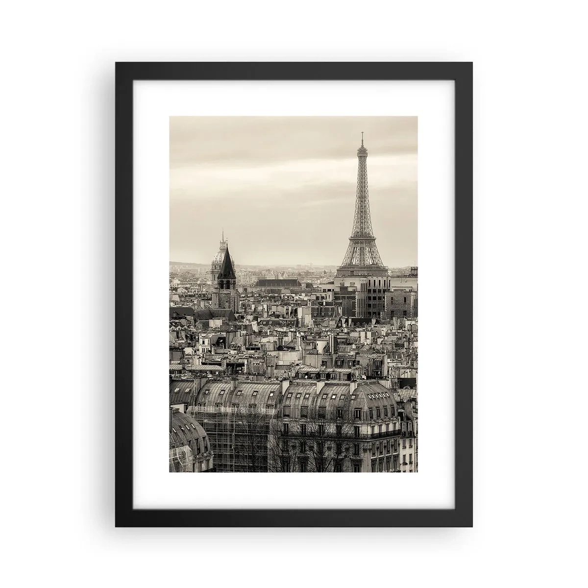 Plakat i sort ramme - Over Paris' hustage - 30x40 cm