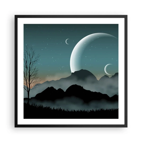 Plakat i sort ramme - Karneval i den stjerneklare nat - 60x60 cm