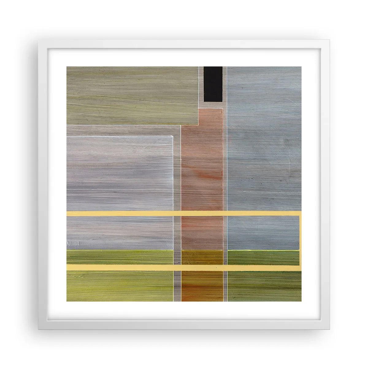 Plakat i hvid ramme - Lige og rolig - 50x50 cm
