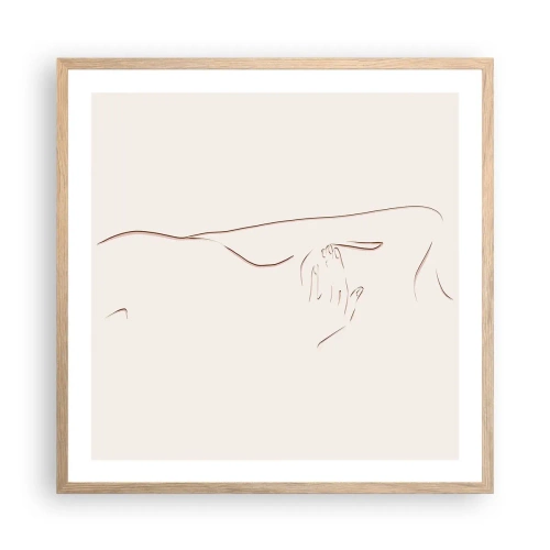 Plakat i ramme af lyst egetræ - Begærets form - 60x60 cm