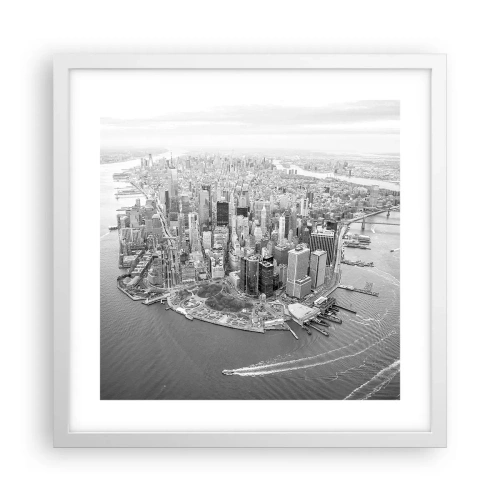 Plakat i hvid ramme - Hvordan kan man ikke elske? - 40x40 cm