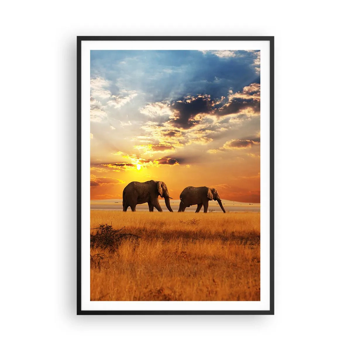 Plakat i sort ramme - Familievandring - 70x100 cm