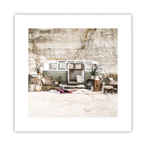 Plakat - Tid til at starte rejsen - 30x30 cm