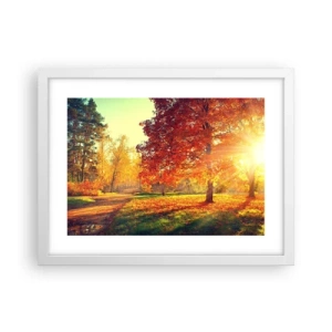 Plakat i hvid ramme - Rød er smuk - 40x30 cm