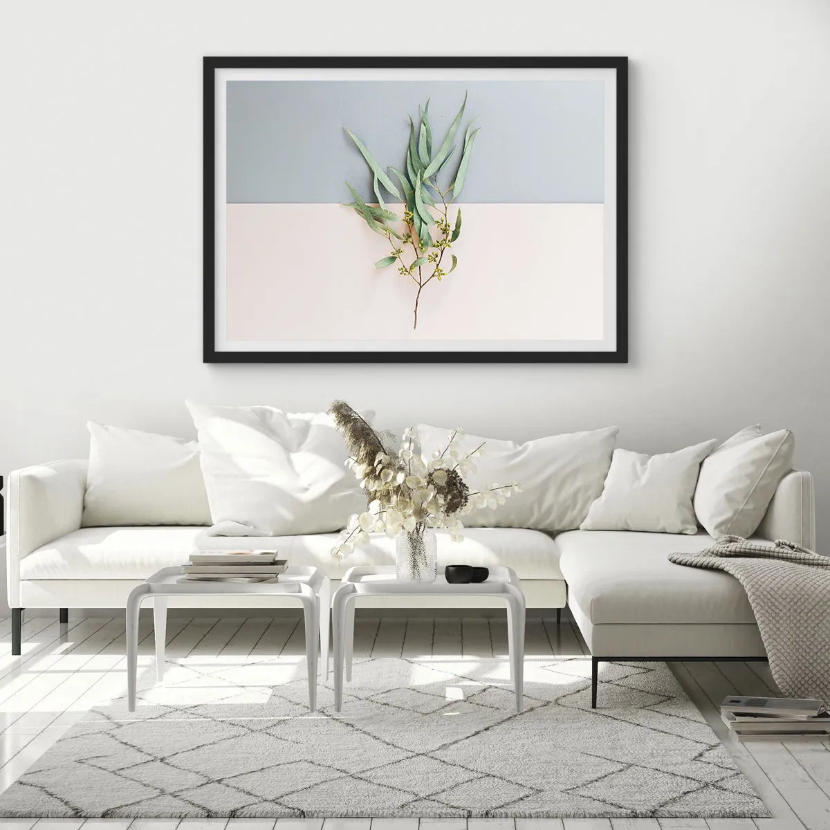 Plakat i sort ramme - Pastelfarvernes subtilitet - 100x70 cm