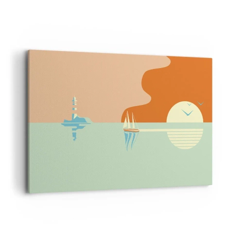Lærredstryk - Billede på lærred - Det perfekte havlandskab - 100x70 cm
