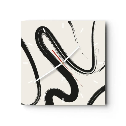 Vægur, Uret - Sort og hvid fantasifuldhed - 40x40 cm