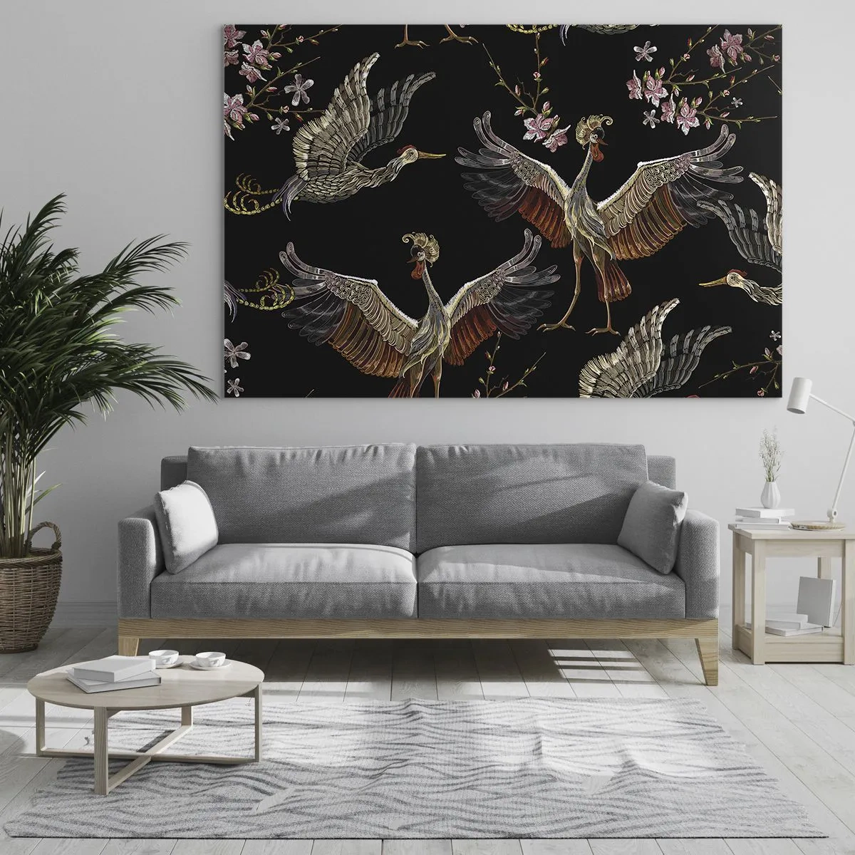 Billede på glas - Eventyrlig fugl - 100x70 cm
