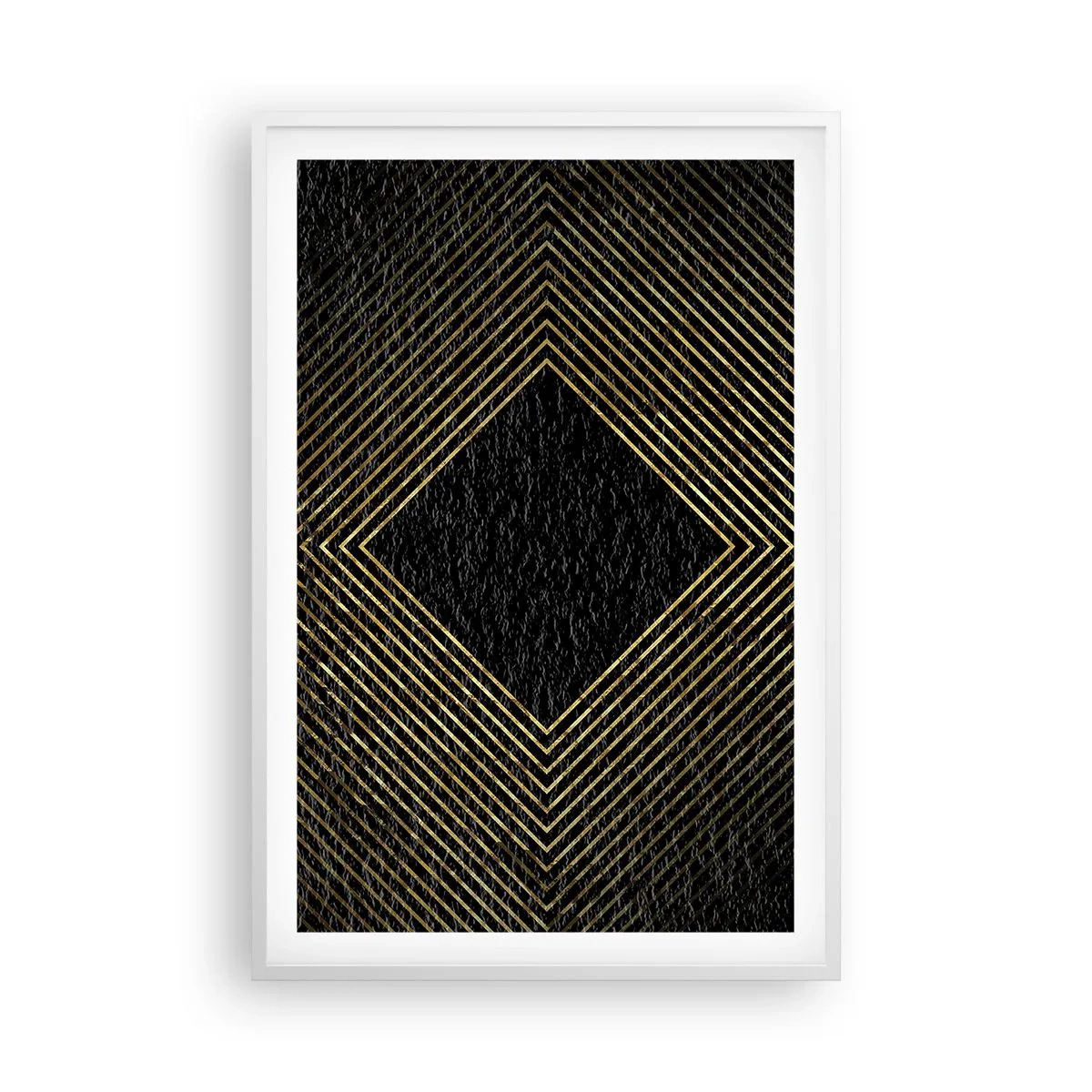 Plakat i hvid ramme - Geometri i glamour-stil - 61x91 cm