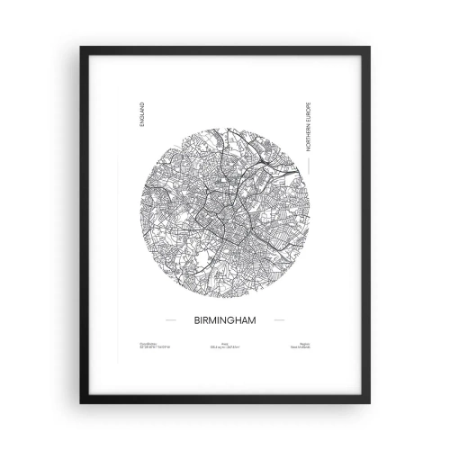 Plakat i sort ramme - Birminghams anatomi - 40x50 cm