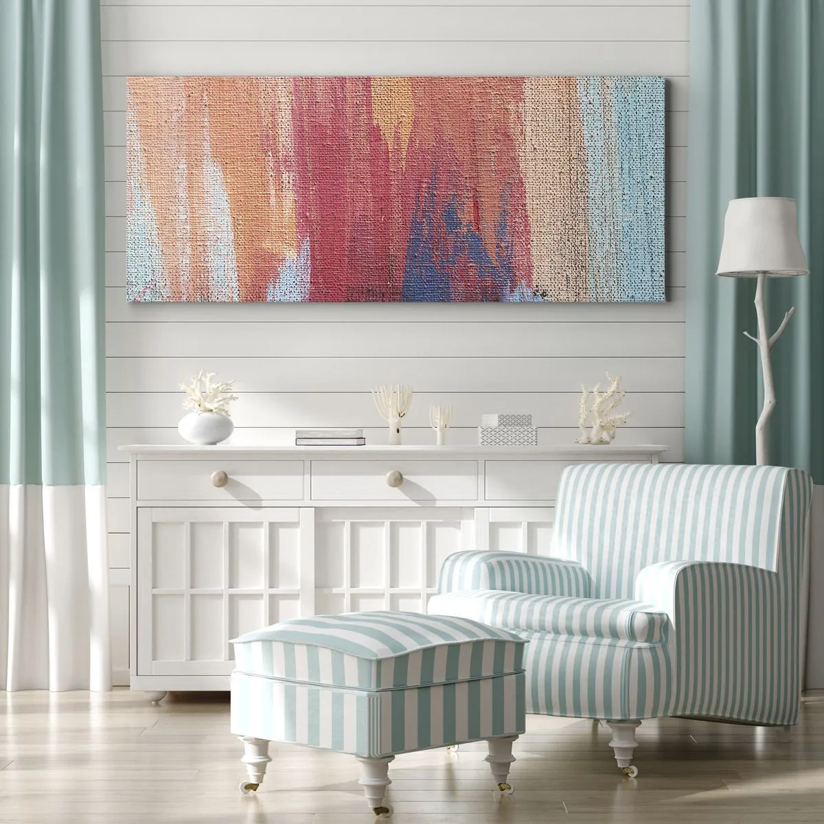 Lærredstryk - Billede på lærred - Lad en regnbue flyde - 120x50 cm