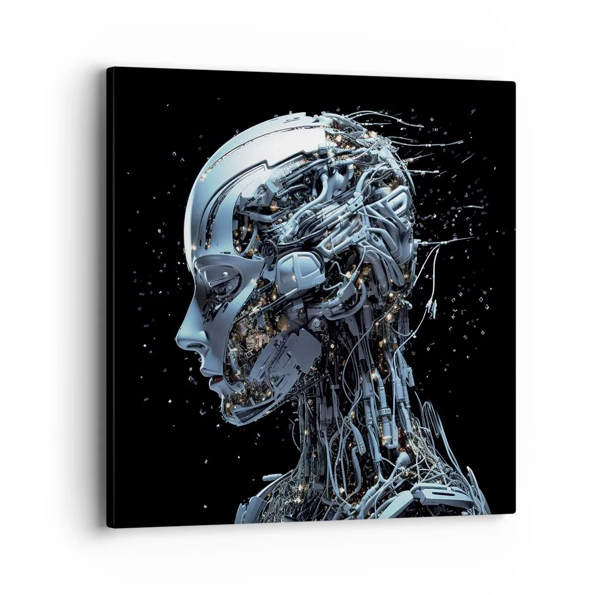 Lærredstryk - Billede på lærred - Teknologi er en kvinde - 40x40 cm