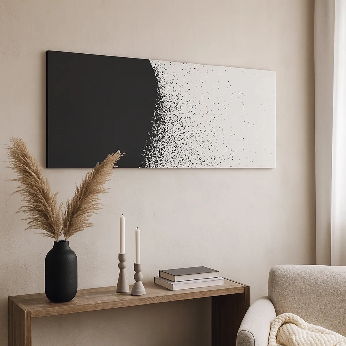 Lærredstryk - Billede på lærred - Partikelbevægelse - 30x30 cm