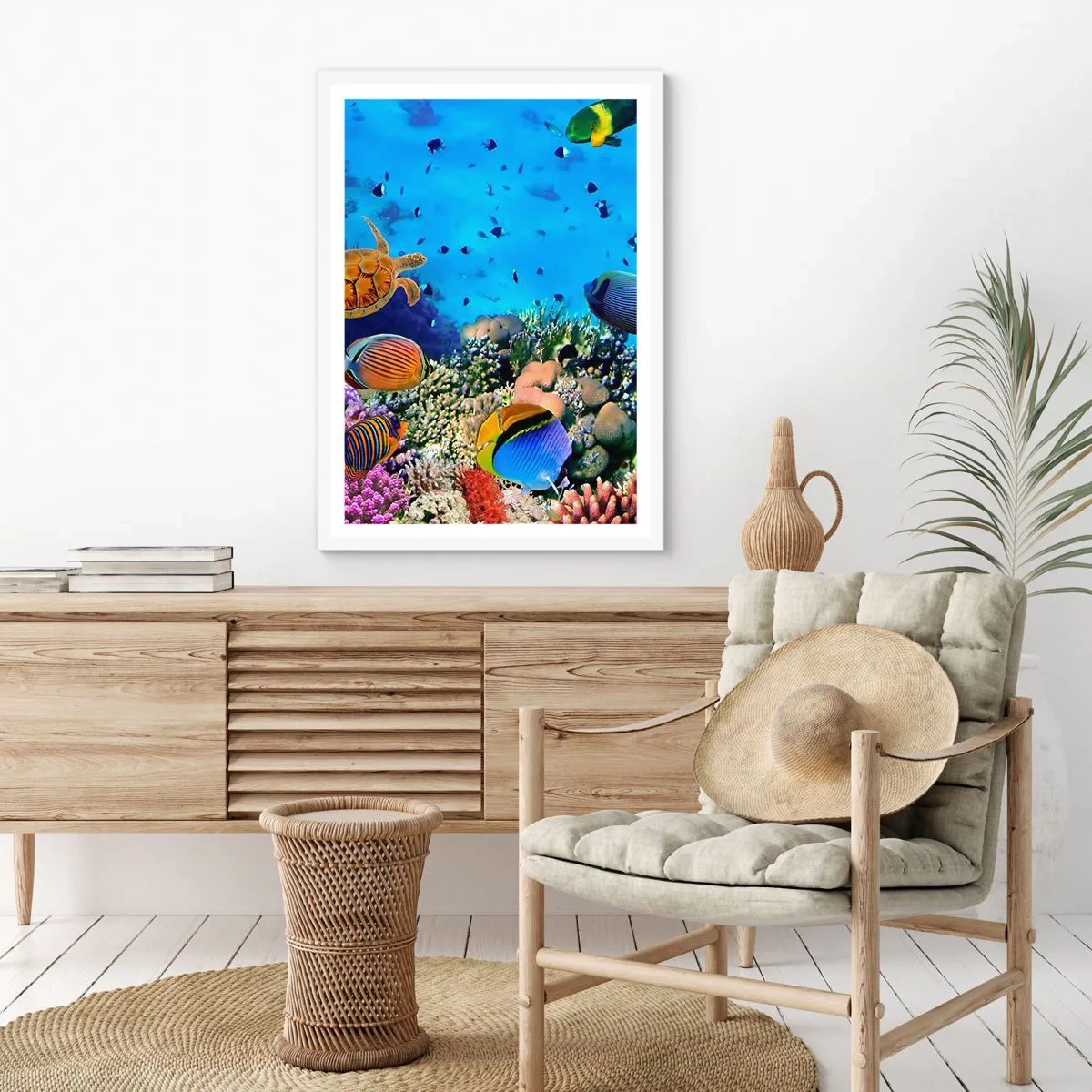 Plakat i hvid ramme - Og hvad ved vi om livet... - 70x100 cm