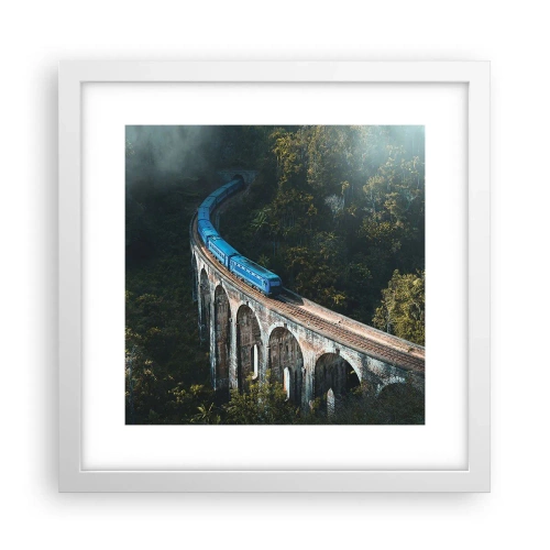 Plakat i hvid ramme - Tog til naturen - 30x30 cm