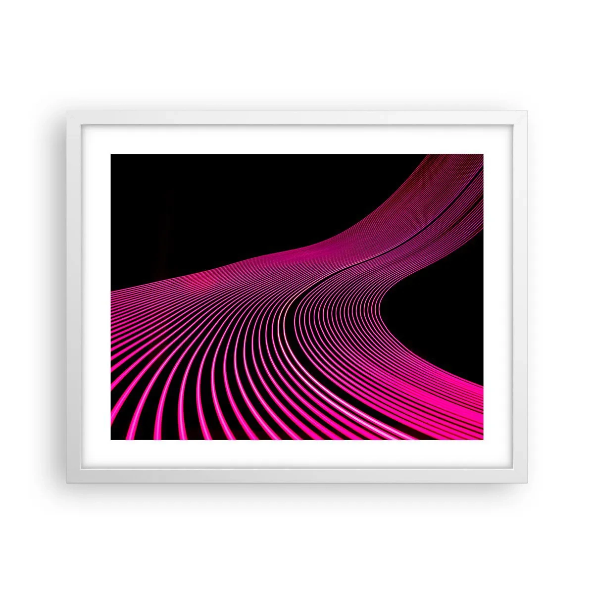 Plakat i hvid ramme - En allé af lys - 50x40 cm