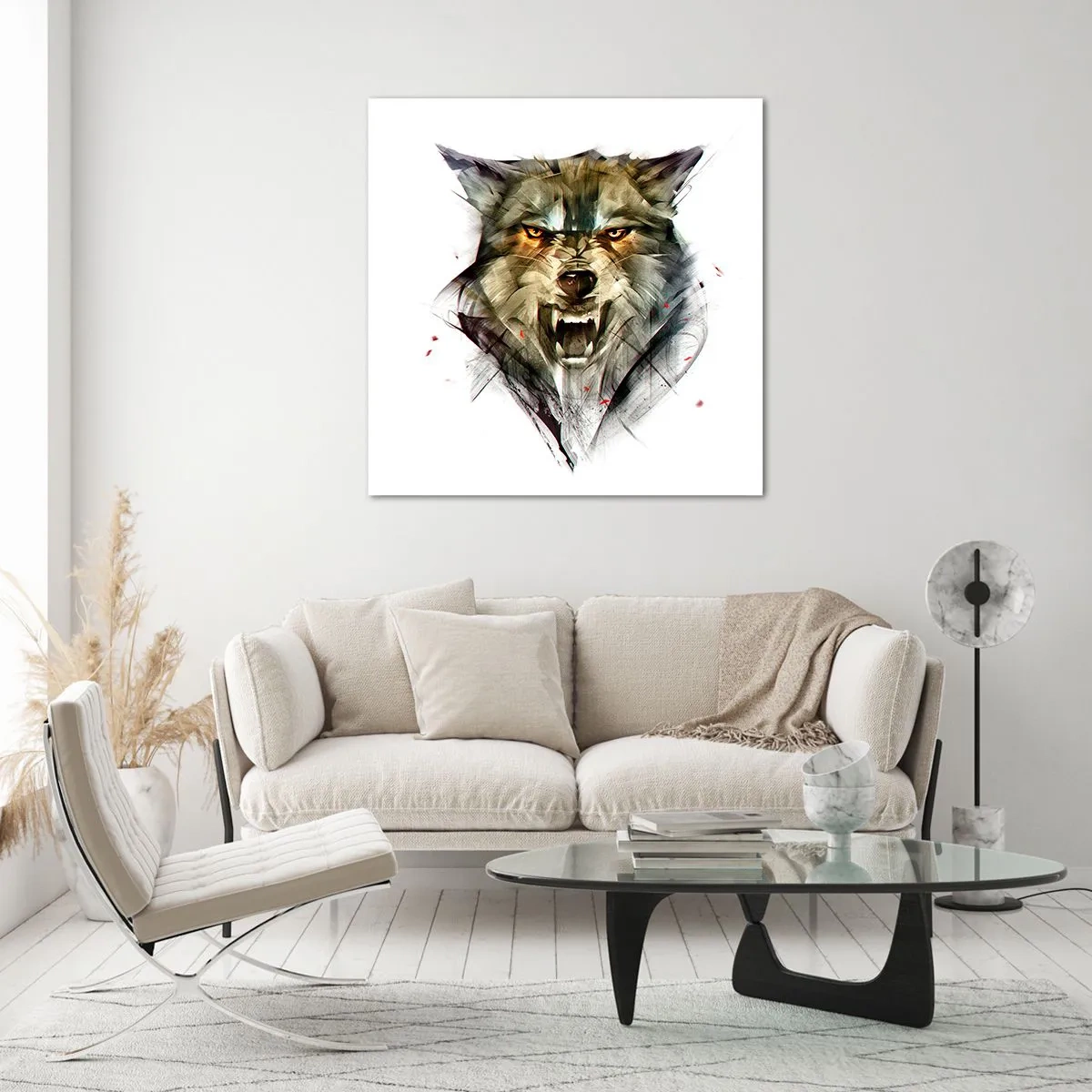 Billede på glas - Ikke et skridt! - 70x70 cm