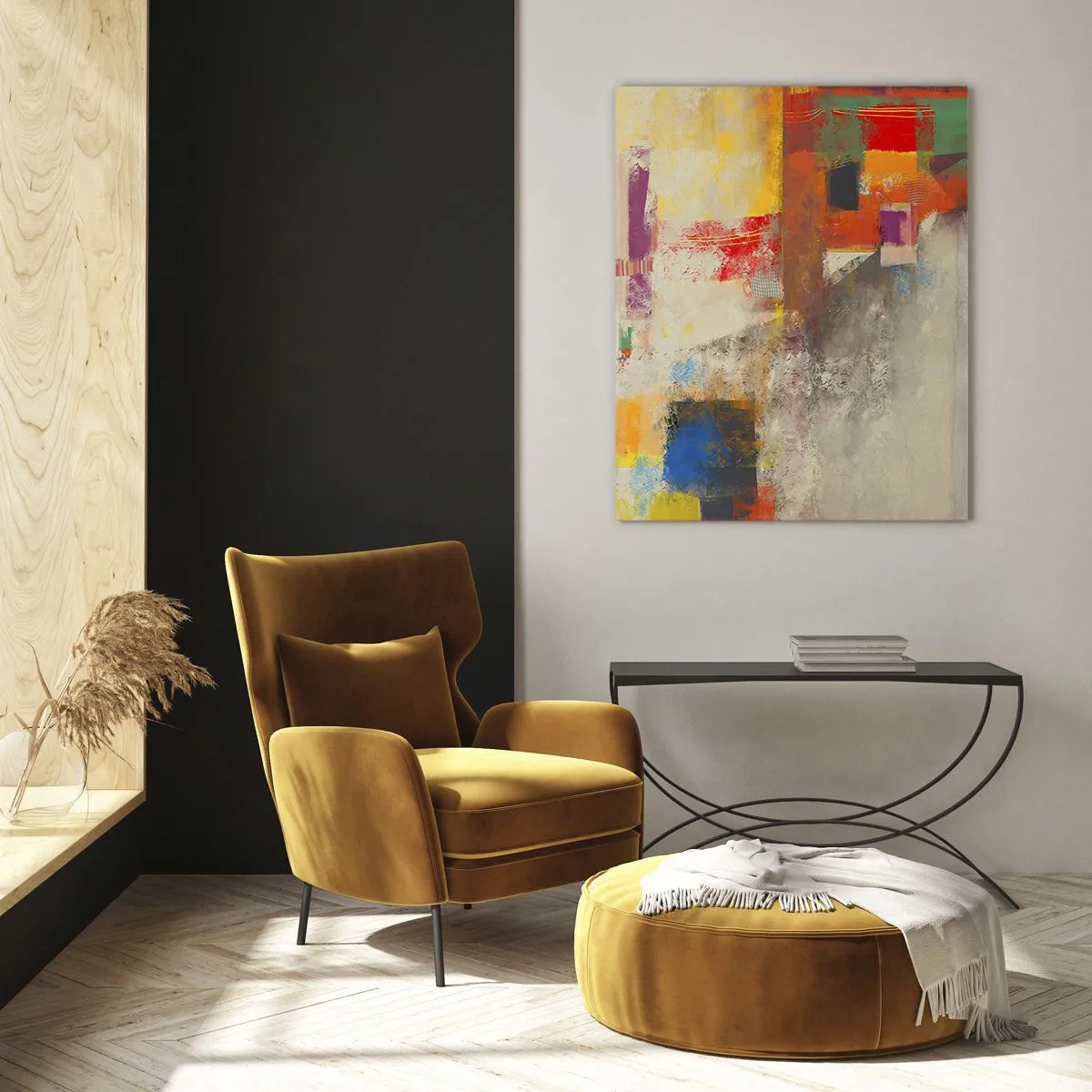 Billede på glas - Geometri af farver - 50x70 cm
