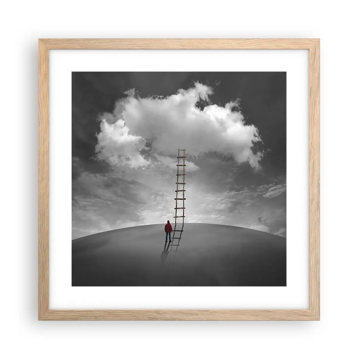 Plakat i ramme af lyst egetræ - Alt er muligt - 40x40 cm