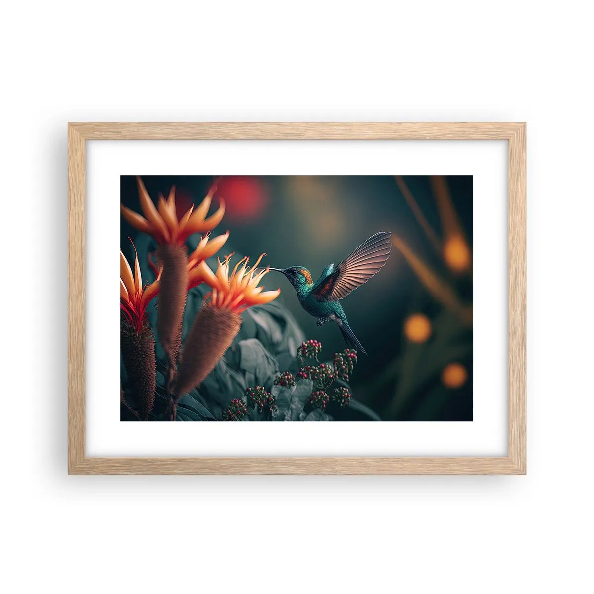 Plakat i ramme af lyst egetræ - Et virkelig farverigt liv - 40x30 cm