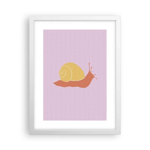 Plakat i hvid ramme - Der er ingen hastværk - 30x40 cm