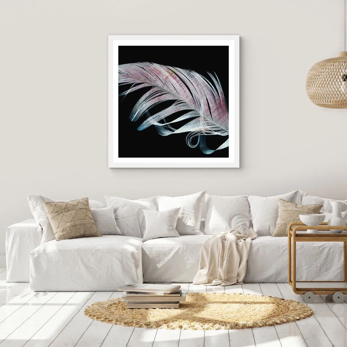 Plakat i hvid ramme - Tænk om berøring - 50x50 cm