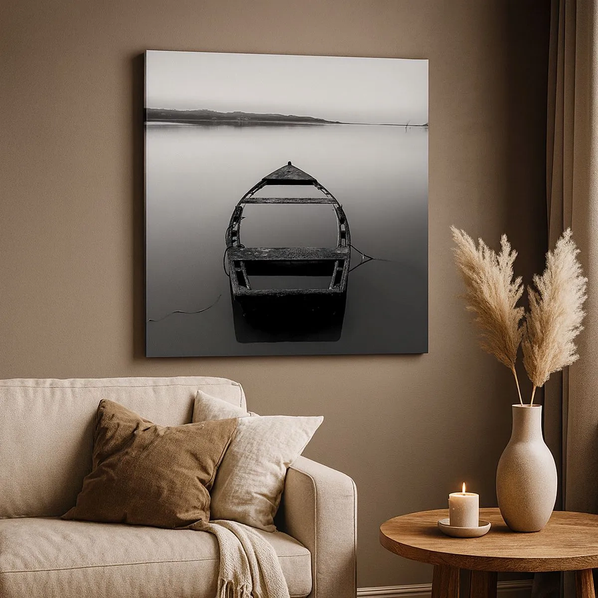 Lærredstryk - Billede på lærred - Længsel og melankoli - 30x30 cm