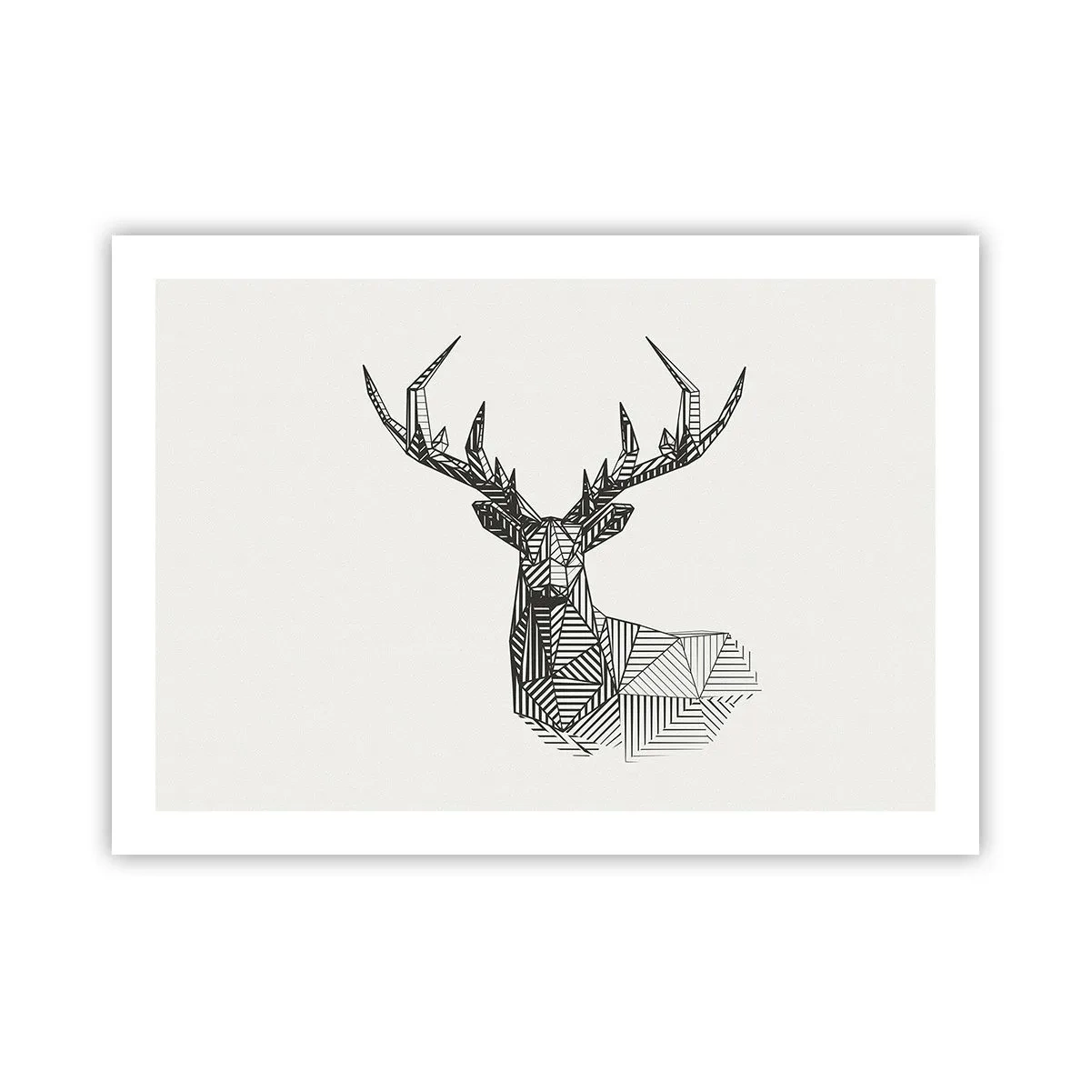 Plakat - Hjorte i kubistisk stil - 70x50 cm