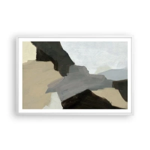 Plakat i hvid ramme - Abstraktion: afsked med det grå - 91x61 cm
