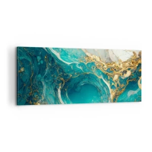 Lærredstryk - Billede på lærred - Komposition med årer af guld - 100x40 cm