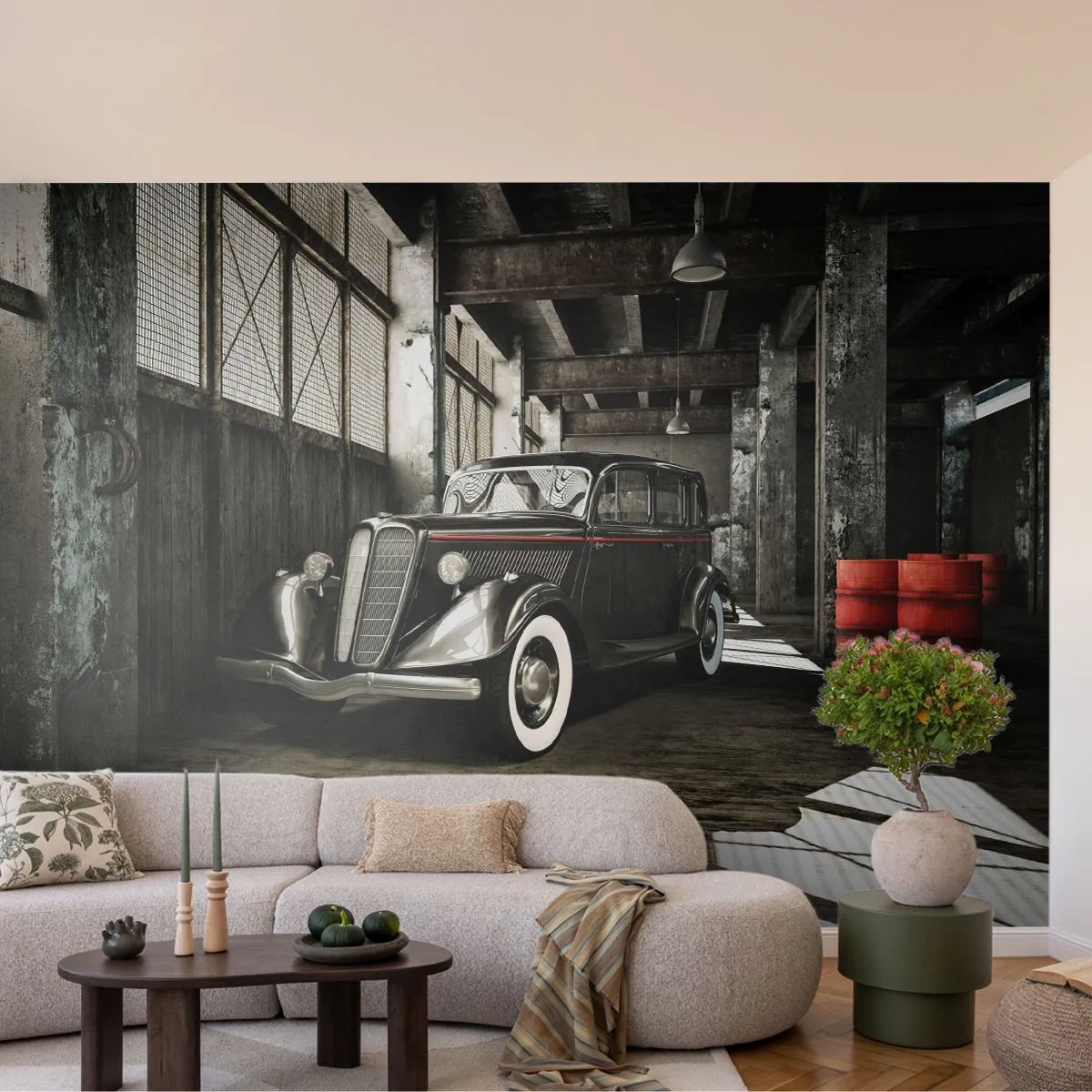 Fototapet Selvklæbende Deluxe Sticker - 1930'ernes vedvarende elegance. - Automotive, Retro bil, Fabrikslager - 200x140 cm