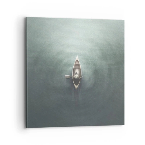 Lærredstryk - Billede på lærred - På tværs af en månelyst sø - 70x70 cm