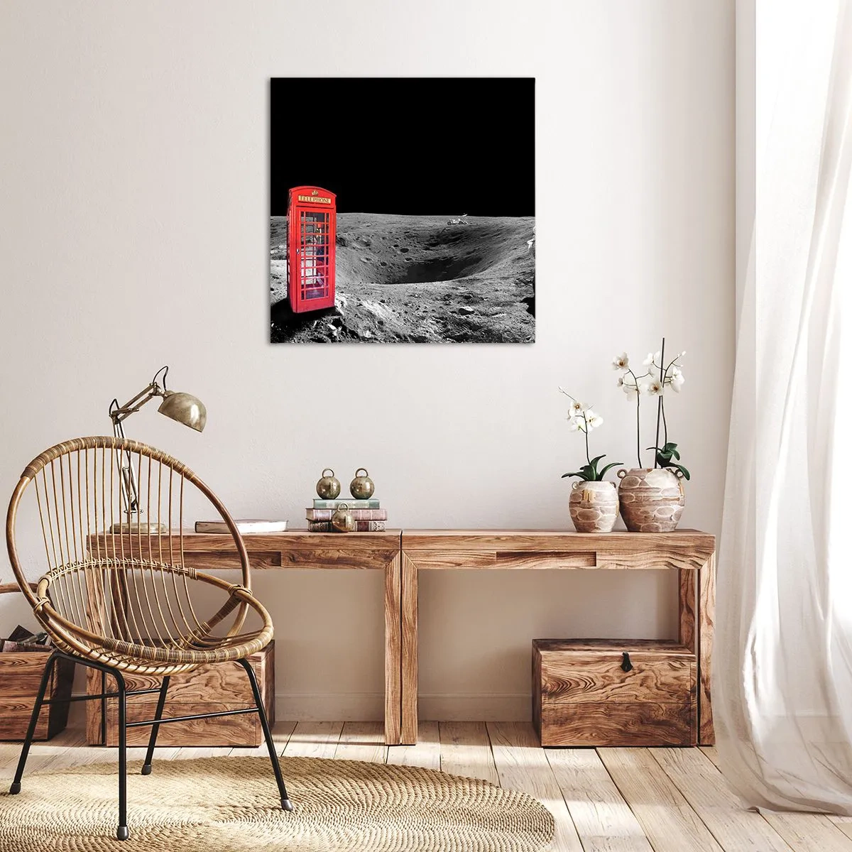 Lærredstryk - Billede på lærred - Kosmisk vittighed - 70x70 cm
