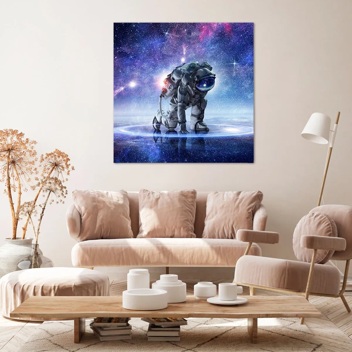 Lærredstryk - Billede på lærred - Den stjerneklare himmel over mig - 60x60 cm
