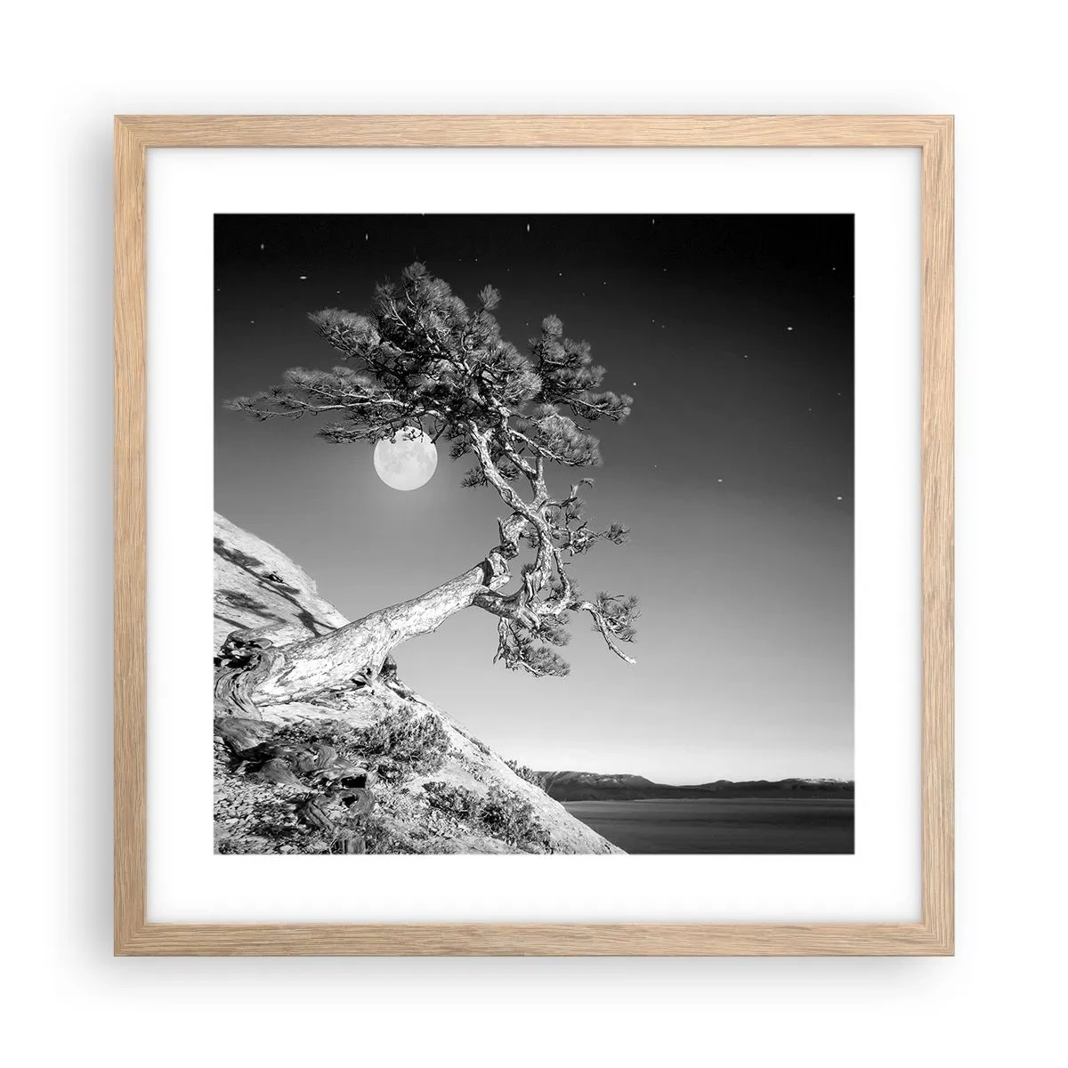 Plakat i ramme af lyst egetræ - Den sejrrige kriger - 40x40 cm