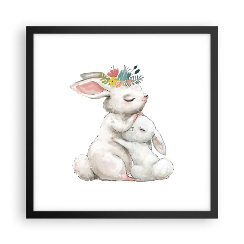 Plakat i sort ramme - Der er intet sted som hos mor - 40x40 cm