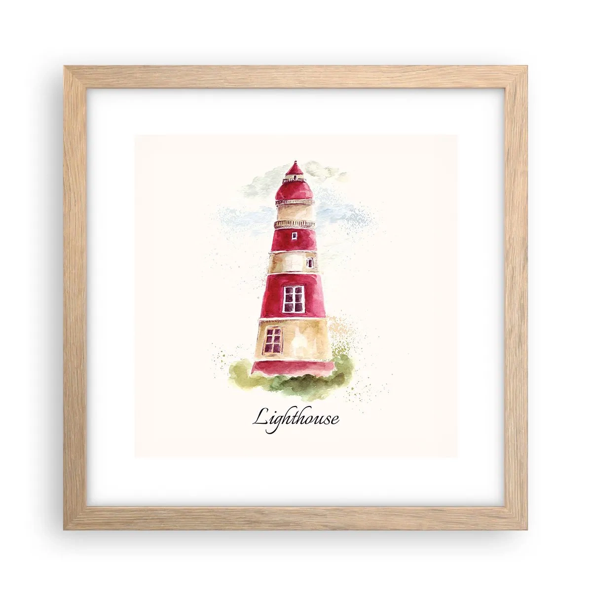 Plakat i ramme af lyst egetræ - Altid vejret omkring - 30x30 cm