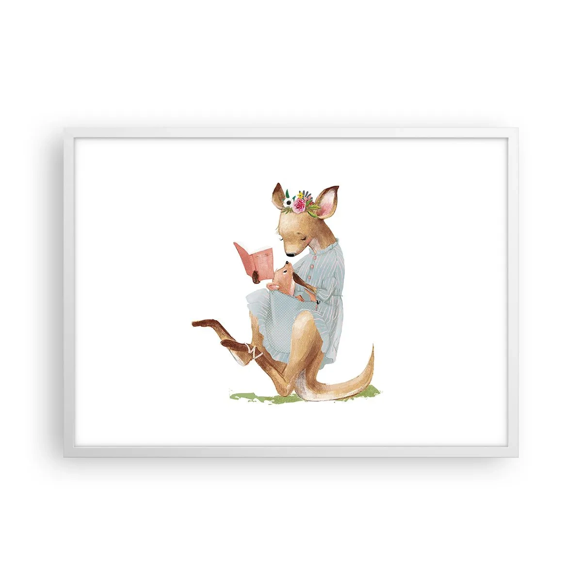 Plakat i hvid ramme - Læs for mig, mor - 70x50 cm