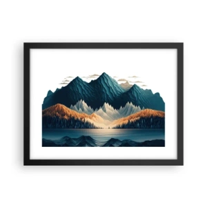 Plakat i sort ramme - Perfekt bjerglandskab - 40x30 cm