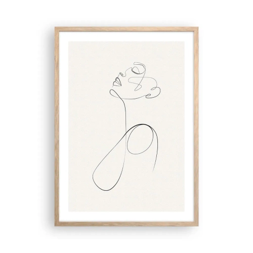 Plakat i ramme af lyst egetræ - Sløjfet i drømme - 50x70 cm