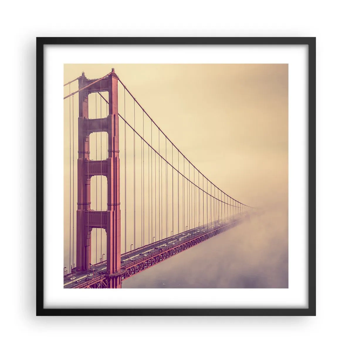 Plakat i sort ramme - Mellem himmel og jord - 50x50 cm