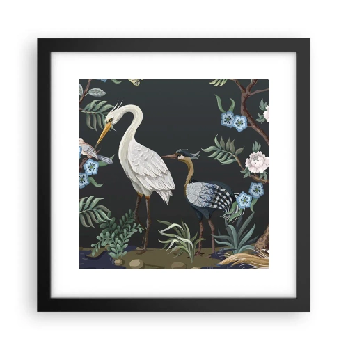 Plakat i sort ramme - Fugleparade - 30x30 cm