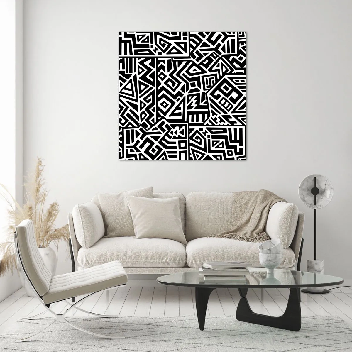 Billede på glas - Præcolumbiansk sammensætning - 70x70 cm