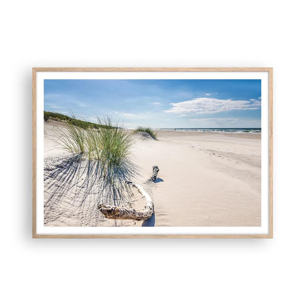 Plakat i ramme af lyst egetræ - Den smukkeste? Baltisk - 100x70 cm